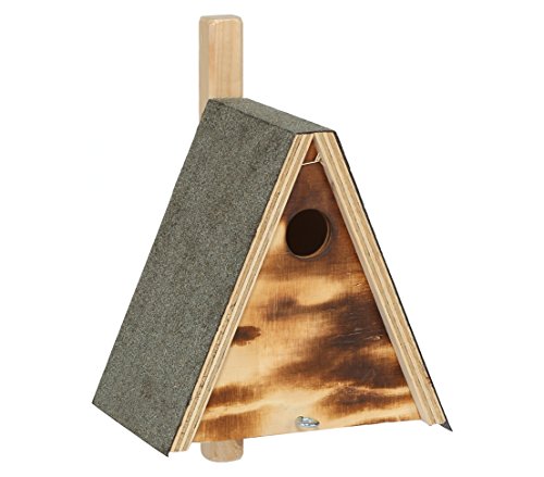 Dehner Natura Wildvogel Nistkasten Falco, Vogelhaus / Vogelnistkasten für Wildvögel, robust, ca. 19 x 24 x 16 cm, aus FSC - zertifiziertem Kiefernholz, grau von Dehner