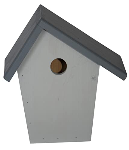 Dehner Natura Premium Wildvogel Nistkasten Airin, Vogelhaus / Vogelnistkasten für Wildvögel, robust, ca. 23.5 x 25 x 16.5 cm, aus FSC - zertifiziertem Kiefernholz, grau von Dehner