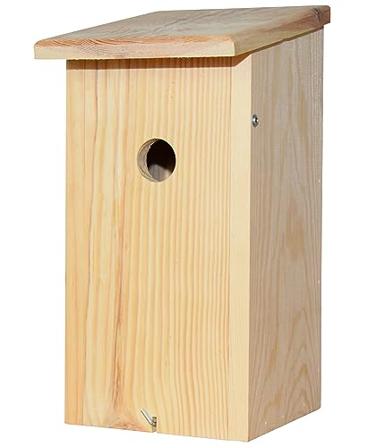 Dehner Natura Premium Wildvogel Nistkasten Birga, Vogelhaus / Vogelnistkasten für Wildvögel, robust, ca. 16 x 32.5 x 20.5 cm, 32 mm Einflugloch, aus FSC - zertifiziertem Kiefernholz, natur von Dehner