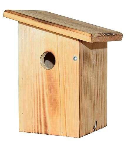 Dehner Natura Premium Wildvogel Nistkasten Jonna, Vogelhaus / Vogelnistkasten für Wildvögel, robust/geflammt, ca. 19 x 24 x 16 cm, aus FSC - zertifiziertem Kiefernholz, natur von Dehner