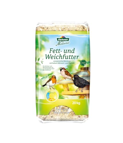 Dehner Natura Premium Wildvogelfutter, Fettfutter / Weichfutter, Ganzjahresfutter artgerecht / kraftspendend , hochwertiges Vogelfutter für Wildvögel, 20 kg von Dehner