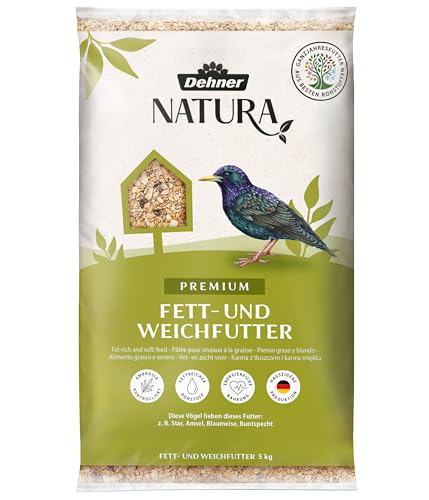 Dehner Natura Premium Wildvogelfutter, Fettfutter / Weichfutter, Ganzjahresfutter artgerecht / kraftspendend , hochwertiges Vogelfutter für Wildvögel, 5 kg von Dehner