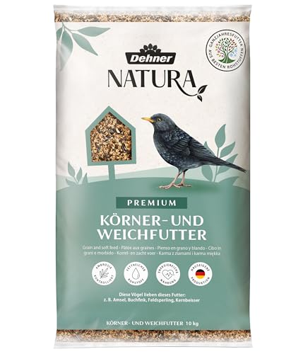 Dehner Natura Premium Wildvogelfutter, Körnerfutter / Weichfutter, Ganzjahresfutter proteinreich / energiereich, hochwertiges Vogelfutter für Wildvögel, 10 kg von Dehner