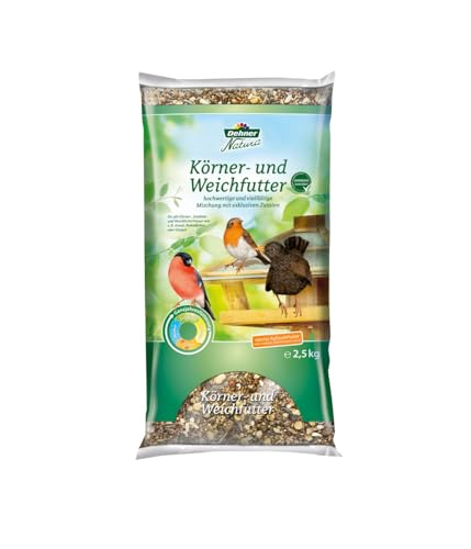 Dehner Natura Premium Wildvogelfutter, Körnerfutter / Weichfutter, Ganzjahresfutter proteinreich / energiereich, hochwertiges Vogelfutter für Wildvögel, 2.5 kg von Dehner