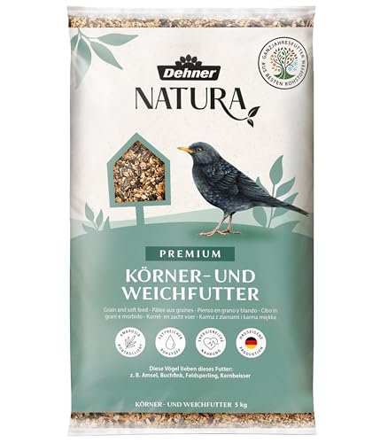 Dehner Natura Premium Wildvogelfutter, Körnerfutter / Weichfutter, Ganzjahresfutter proteinreich / energiereich, hochwertiges Vogelfutter für Wildvögel, 5 kg von Dehner