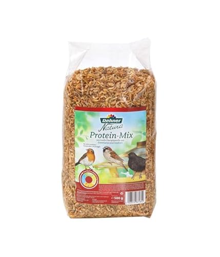 Dehner Natura Premium Wildvogelfutter, Protein-Mix aus Gammarus / Insekten, Ganzjahresfutter energiereich, hochwertiges Vogelfutter für Wildvögel, 500 g von Dehner