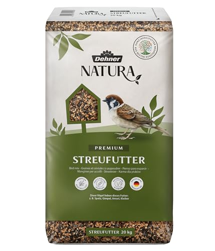 Dehner Natura Premium Wildvogelfutter, Streufutter, Ganzjahresfutter proteinreich / energiereich, hochwertiges Vogelfutter für Wildvögel, 20 kg von Dehner