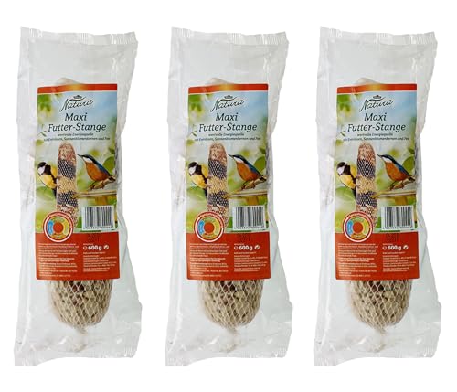 Dehner Natura Wildvogelfutter, Wildvogelsnack energiereich, Ergänzungsfutter für Wildvögel, Maxi Futterstange, 3 x 600 g (1.8 kg) von Dehner