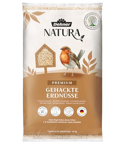 Dehner Natura Premium Wildvogelfutter, gehackte Erdnüsse schalenfrei, Ganzjahresfutter proteinreich / energiereich, hochwertiges Vogelfutter für Wildvögel, 10 kg von Dehner