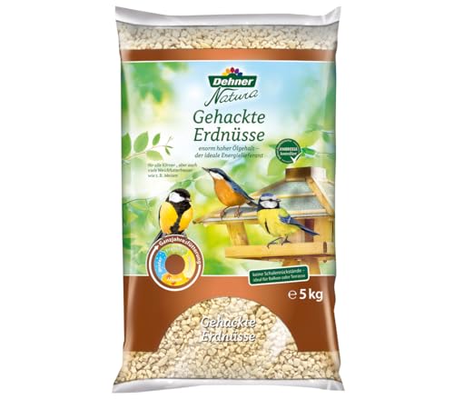 Dehner Natura Premium Wildvogelfutter, gehackte Erdnüsse schalenfrei, Ganzjahresfutter proteinreich / energiereich, hochwertiges Vogelfutter für Wildvögel, 5 kg von Dehner