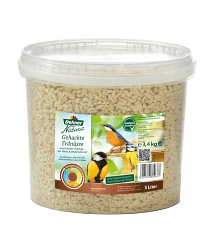 Dehner Natura Premium Wildvogelfutter, gehackte Erdnüsse schalenfrei, Ganzjahresfutter proteinreich / energiereich, hochwertiges Vogelfutter für Wildvögel, 3.4 kg von Dehner