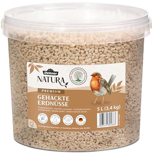 Dehner Natura Premium Wildvogelfutter, gehackte Erdnüsse schalenfrei, Ganzjahresfutter proteinreich / energiereich, hochwertiges Vogelfutter für Wildvögel, 3.4 kg von Dehner