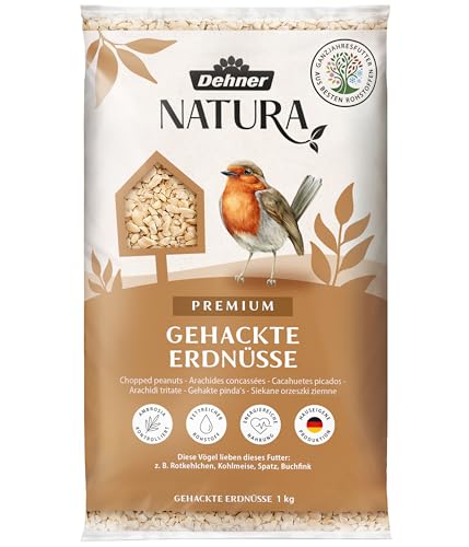 Dehner Natura Premium Wildvogelfutter, gehackte Erdnüsse schalenfrei, Ganzjahresfutter proteinreich / energiereich, hochwertiges Vogelfutter für Wildvögel, 1 kg von Dehner