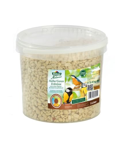 Dehner Natura Premium Wildvogelfutter, halbe / ganze Erdnüsse schalenfrei, Ganzjahresfutter proteinreich / energiereich, hochwertiges Vogelfutter für Wildvögel, 3.4 kg von Dehner