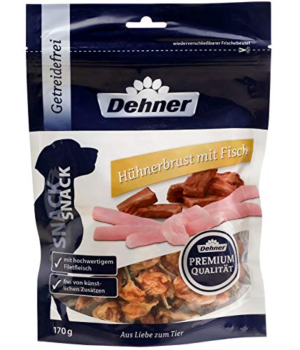 Dehner Premium Hundesnack, hochwertiges Leckerli getreidefrei, Kausnack für Hunde, Huhn / Fisch, 170 g von Dehner