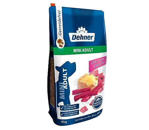 Dehner Premium Hundefutter, Trockenfutter getreidefrei, für ausgewachsene Hunde kleiner Rassen, Ente / Lamm / Kartoffel, 4 kg von Dehner