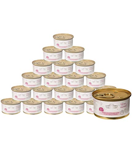 Dehner Premium Lovely Katzenfutter Adult, Ergänzungsfutter, Lachs und Weizengras mit Wachtelei, 24 x 85 g (2 kg) von Dehner