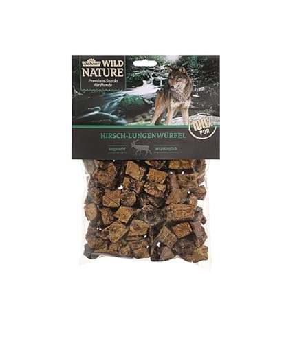 Dehner Wild Nature Hundesnack, Premium Hundeleckerli glutenfrei / getreidefrei, Würfelsnack für ernährungssensible Hunde, Hirsch-Lunge, 2 x 200 g von Dehner