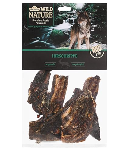 Dehner Wild Nature Hundesnack, Premium Leckerli glutenfrei / getreidefrei, Kausnack für Hunde, Hirschrippe, 200 g von Dehner