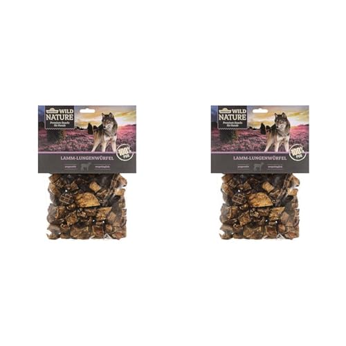 Dehner Wild Nature Hundesnack, Premium Hundeleckerli glutenfrei / getreidefrei, Würfelsnack für ernährungssensible Hunde, Lamm-Lunge, 2 x 200 g von Dehner