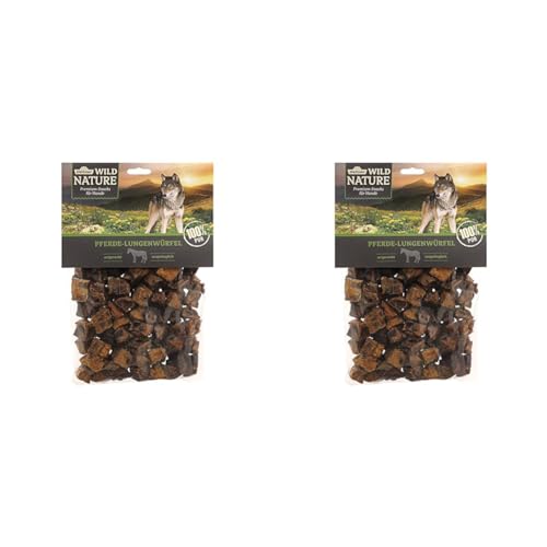 Dehner Wild Nature Hundesnack, Premium Hundeleckerli glutenfrei / getreidefrei, Würfelsnack für ernährungssensible Hunde, Pferde-Lunge, 2 x 200 g von Dehner