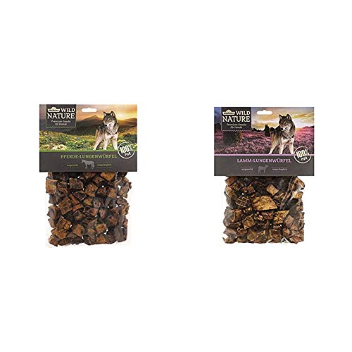 Dehner Wild Nature Hundesnack, Pferde-Lungenwürfel, naturbelassen, 200 g & Wild Nature Hundesnack, Lamm-Lungenwürfel, naturbelassen, 200 g von Dehner