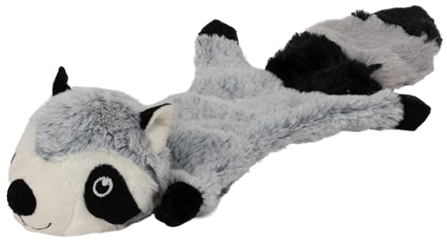 Dehner Wild Nature Hundespielzeug Flat Racoon, mit Quitscher, Länge 46 cm, Polyester, grau/schwarz von Dehner