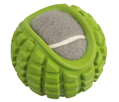 Dehner Wild Nature Hundespielzeug Green Tennisball, Circa 9.8 cm, Gummi, grün von Dehner