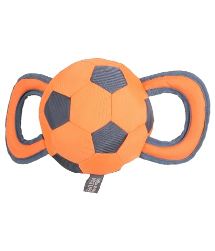 Dehner Wild Nature Hundespielzeug Outdoor Handle Ball, inkl. Quietscher, ca. 35 x 20 x 20 cm, Oxford-Baumwolle, orange von Dehner