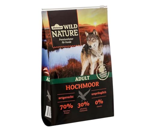 Dehner Wild Nature Hundetrockenfutter Adult Hochmoor | mit Ente | hoher Fleischanteil | tierisches Protein | pflanzliche Inhaltsstoffe | artgerecht | getreidefrei | glutenfrei | ohne Zucker |4 kg von Dehner