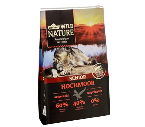 Dehner Wild Nature Hundetrockenfutter Senior Bergweide | getreidefrei | natürliches Hundefutter mit Ente | Premium Trockenfutter | für sensible, ältere Hunde | hoher Fleischgehalt | sensitiv | 4 kg von Dehner