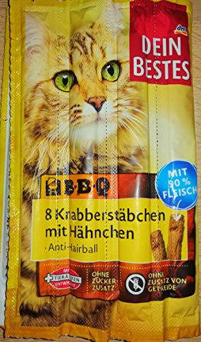 Dein Bestes BBQ 8 Knabberstäbchen mit Hähnchen Anti-Hairball von Dein Bestes