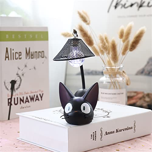 Dekaim Schwarze Katzenspielzeug-Lampe, Jiji-Katzen-Harz-Nachtlicht für Heimdekoration, Geschenke, einzigartige Form, stabiler Lichtstab, Netzloch von Dekaim