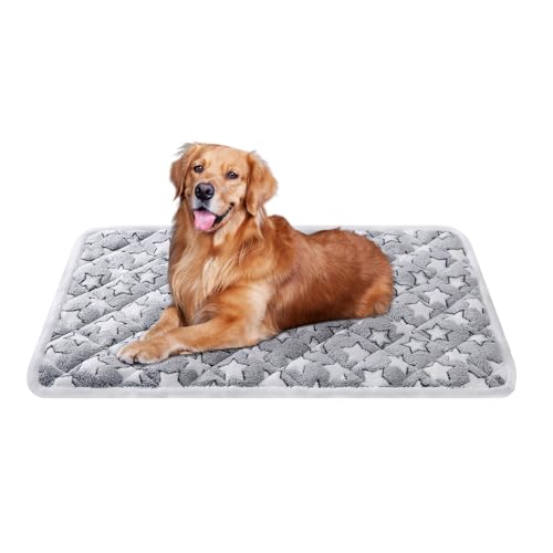 Dekeyoo Weiche, wendbare Hundebett-Matte, Katzenmatte, 107,7 x 71,1 cm, kurze Plüsch-Haustiermatte, 2,5 cm dicke, dünne Hundematte, Hundekäfigunterlage für kleine Hunde, maschinenwaschbar, ideal für von Dekeyoo