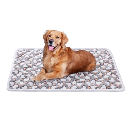 Dekeyoo Weiche, wendbare Hundebett-Matte, Katzenmatte, 107,7 x 71,1 cm, kurze Plüsch-Haustiermatte, 2,5 cm dicke, dünne Hundematte, Hundekäfigunterlage für kleine Hunde, maschinenwaschbar, ideal für von Dekeyoo