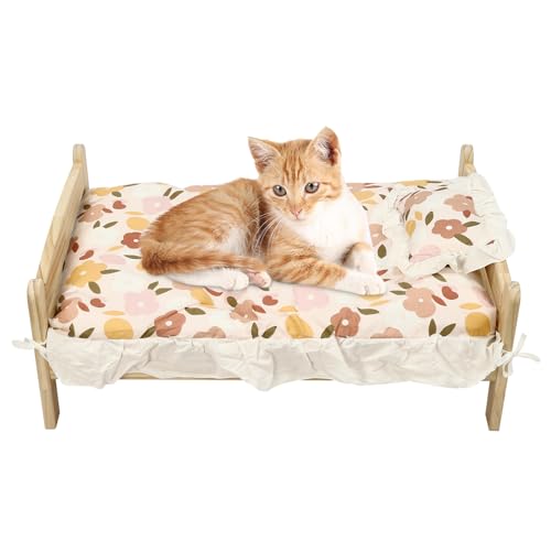 Dekltus Hundebett, Tragbares HundeKissen Massivholz Hundesofa Hundecouch Katzensofa Plüsch Weiches Kisse, Abnehmbar und Waschbar für Katzen und Welpen, 79 x 55 x 30cm von Dekltus