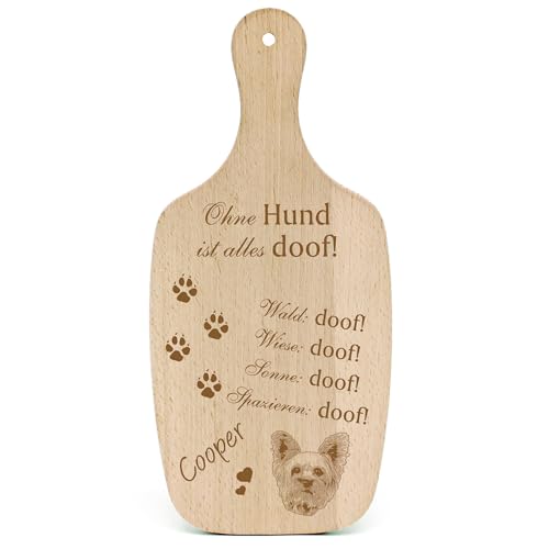 Dekolando Deko Hundeschild Geschenk Hund Yorkshire Terrier Kopf -... Alles Doof- Hundeschilder Hundebesitzer Hundemama Hundepapa Hundeliebhaber Hundehalter von Dekolando