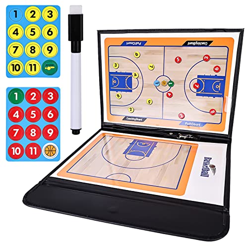 2 Stücke Basketball Taktiktafel, Magnet Basketball Taktikbrett Faltbare Basketball Coaching Board Basketball Taktikmappe Magnetische mit Magnete Stifte für Schulung Spielanalyse von Delamiya