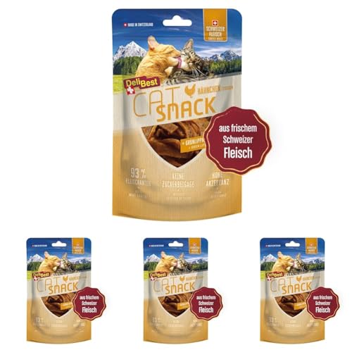 DeliBest Cat Snack aus 100% Schweizer Hänchenfleisch I Katzen Leckerlies getreidefrei I halbfeuchte Leckerlies leicht verdaulich I Katzen Snack Erhalt Gelenkbeweglichkeit I Allergiker geeignet I 45g von DeliBest