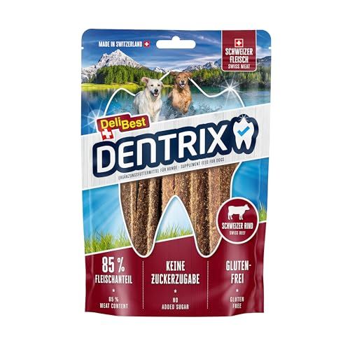 DeliBest Dentrix Schweizer Rindfleisch I Hunde dental Sticks für die intensive Zahnreinigung I kalt geformt - sehr schmackhafter Hunde Snack aus frischem Fleisch I Hundezahnpflege Snack 70g von DeliBest