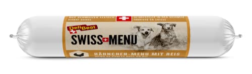 DeliBest Swiss MENU Hähnchen Menu mit Reis I Nassfutter für Hunde aus 100% Schweizer Hähnchenfleisch I glutenfrei & ohne Zusätze I hochwertiges Hundefutter I 200 g von DeliBest