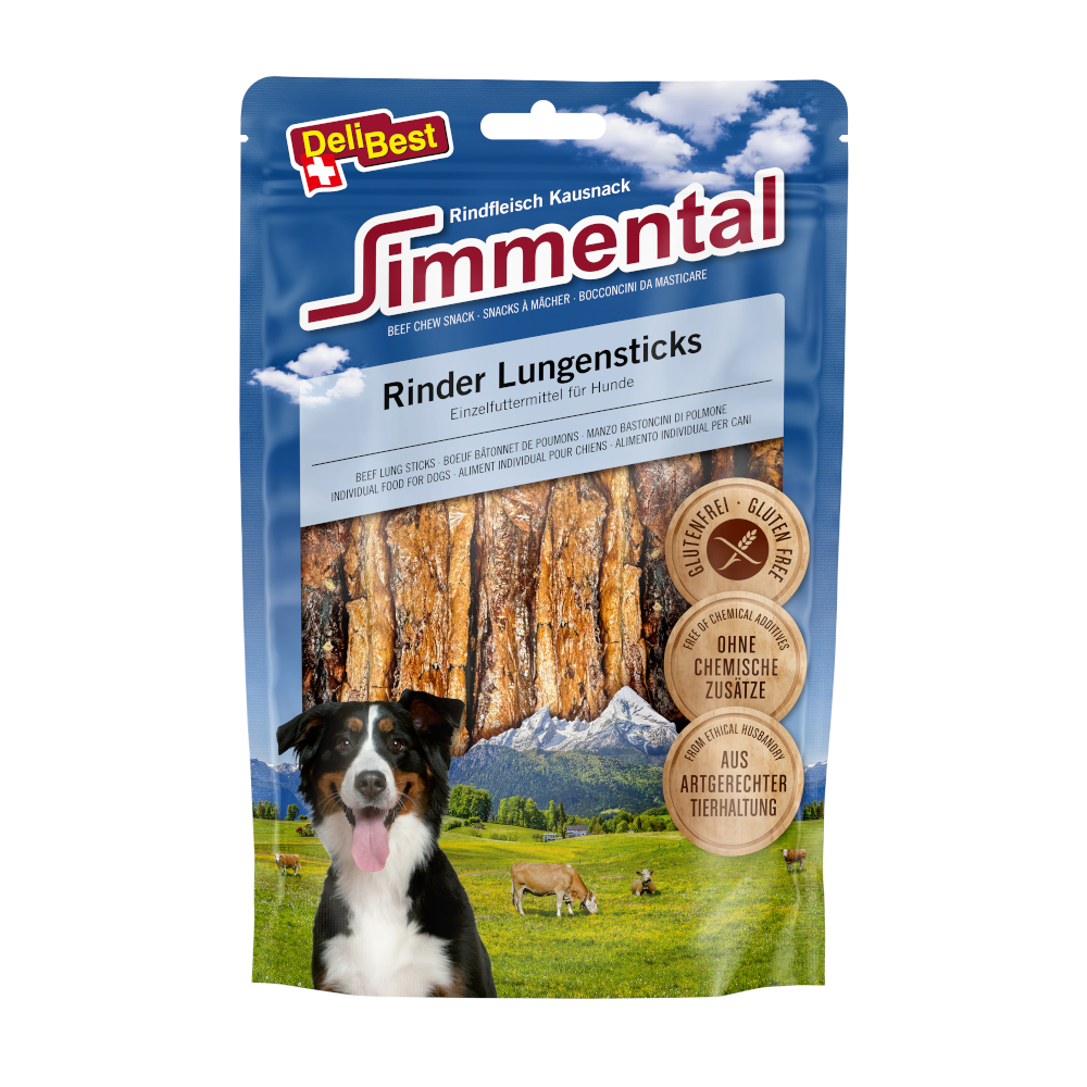 DeliBest Simmental Rind Lungensticks - Sparpaket: 4 x 120 g von DeliBest