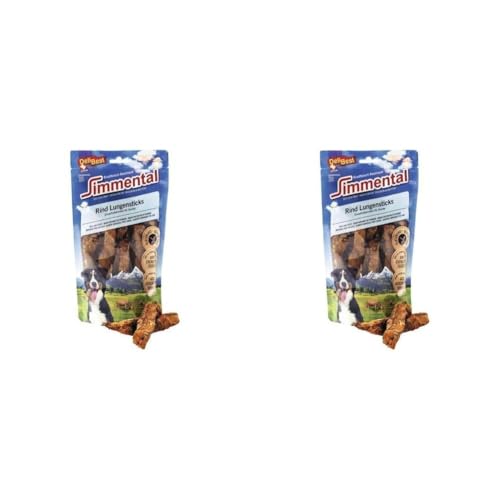 DeliBest Simmental Rind Lungensticks getrocknet I Gesunder Kauartikel für Hunde I Rinderlunge bekömmlich - weicher aromatischer Kausnack I leckere Hundesnacks 120 g (Packung mit 2) von DeliBest