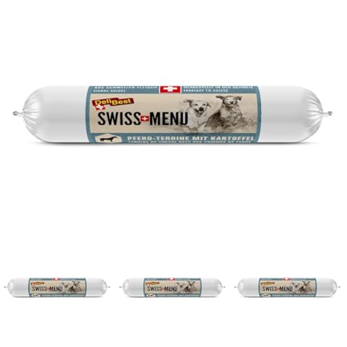 DeliBest Swiss MENU Pferd-Terrine mit Kartoffeln I Nassfutter für Hunde aus 100% frischem Pferdefleisch I getreidefrei & ohne Zusätze I glutenfreies hochwertiges Hundefutter I 200 g Wurst von DeliBest