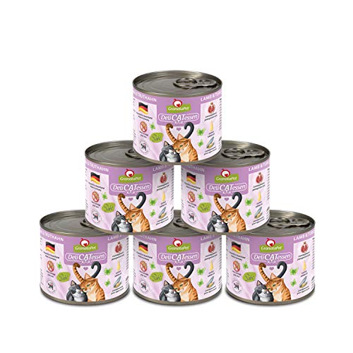 GranataPet DeliCatessen Lamm & Truthahn, Nassfutter für Katzen, Katzenfutter für Feinschmecker, Futter ohne Getreide & ohne Zuckerzusätze, 6 x 200 g von GranataPet