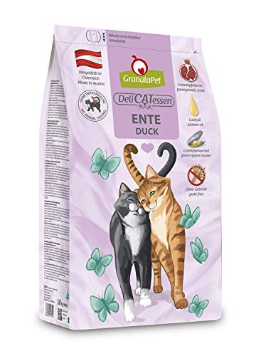 GranataPet DeliCatessen Ente Adult, Trockenfutter für Katzen, schmackhaftes Katzenfutter, Alleinfuttermittel ohne Getreide & ohne Zuckerzusätze, 300 g von GranataPet