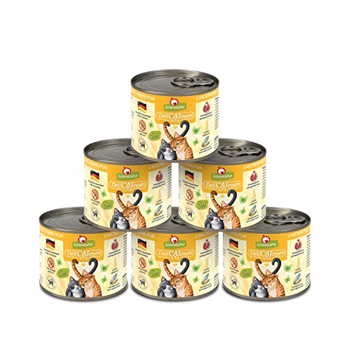 GranataPet DeliCatessen Huhn PUR, Nassfutter für Katzen, Futter ohne Getreide & ohne Zuckerzusätze, Katzenfutter mit hohem Fleischanteil & hochwertigen Ölen, 6 x 200 g von GranataPet