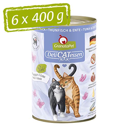 GranataPet DeliCatessen Thunfisch & Ente, Nassfutter für Katzen, Katzenfutter für Feinschmecker, Futter ohne Getreide & ohne Zuckerzusätze, 6 x 400 g von GranataPet