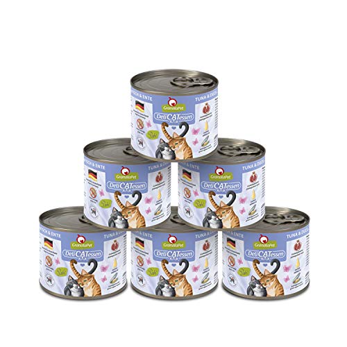 GranataPet DeliCatessen Thunfisch & Ente, Nassfutter für Katzen, Katzenfutter für Feinschmecker, Futter ohne Getreide & ohne Zuckerzusätze, 6 x 200 g von GranataPet