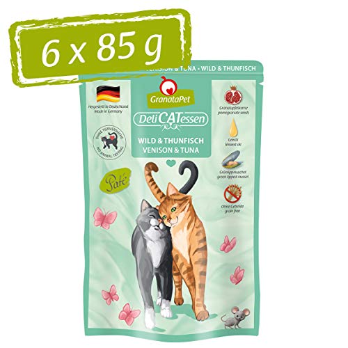 GranataPet DeliCatessen Wild & Thunfisch, Nassfutter für Katzen, Katzenfutter für Feinschmecker, Futter ohne Getreide & ohne Zuckerzusätze, 6 x 85 g von GranataPet